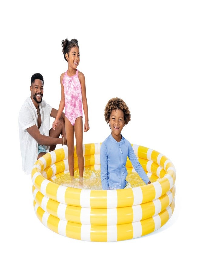 VWretails Zesty Lemon Inflatable Pool 58432 with Yellow & White Stripe Design for Kids, 330 Liters Water Capacity, Lemony Pattern, Fun Backyard Water Play Pool for Toddlers, Ages 2+ - Image 4